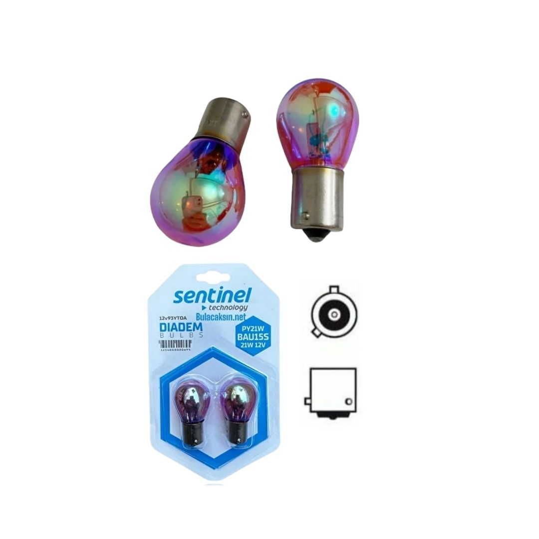 Ampul 93 Diadem YT PY21W BAU15S 12V yakın tırnak tek duy sentinel